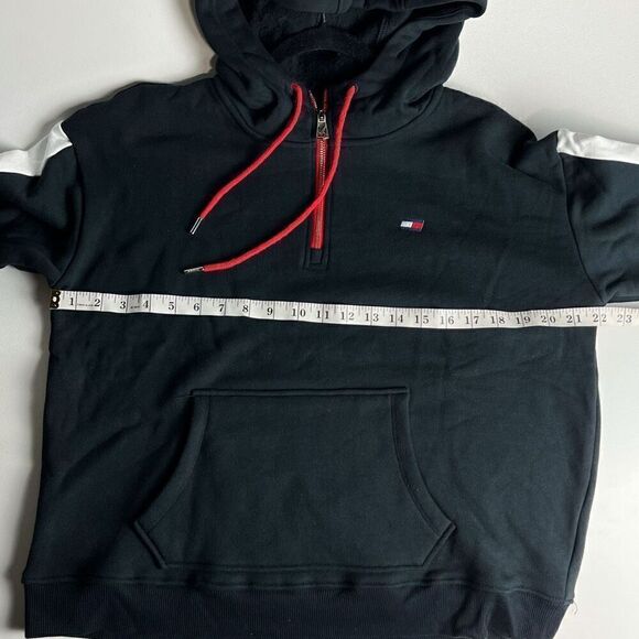 Tommy Hilfiger Vented Half-Zip Womens Active Hoodies Size M Black/Red NWOT - Picture 4 of 9